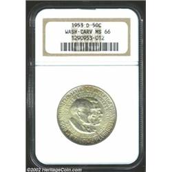 1953-D 50C Washington-Carver MS66 NGC. This well preserved example is a conditionally rare represent