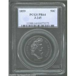 1859 P50C Half Dollar, Judd-245, Pollock-301, R.7, PR64 PCGS. The obverse features a bust of Liberty