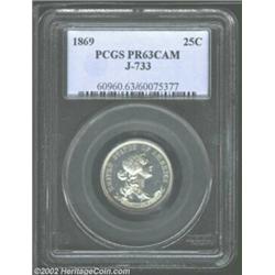 1869 25C Standard Silver Quarter Dollar, Judd-733, Pollock-814, R.5-6, PR63 Cameo PCGS. Standard Sil