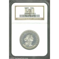 1869 50C Standard Silver Half Dollar, Judd-748, Pollock-831, R.5, PR60 NGC. Standard Silver design w