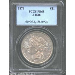 1879 S$1 Metric Dollar, Judd-1618, Pollock-1813, R.3, PR63 PCGS. William Barber's Metric Dollar with