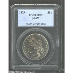 1879 S$1 Goloid Metric Dollar, Judd-1627, Pollock-1823, R.3(?), PR62 PCGS. William Barber's design f