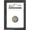 Image 1 : 1876-S 10C Dime--Rim Clip--MS62 ANACS. A tiny rim clip is seen at 12:00 on the obverse and at the co