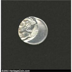 1941 10C Dime--Struck 50% Off Center--MS63 Uncertified. A brilliant coin that is struck widely off c