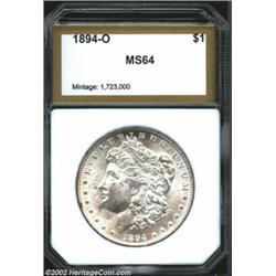 1894-O S$1 Morgan Dollar MS64 PCI (MS62). Softly struck above the hair of Liberty and on the eagle's