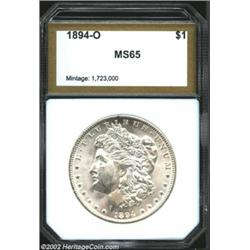 1894-O S$1 Morgan Dollar MS65 PCI (MS63). When encountered in Mint State at all, the 1894-O is apt t