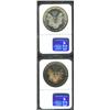 Image 2 : 1987 S$1 Silver Eagle MS67 NGC, the obverse has outrageous copper-gold, cobalt-blue, and rose-violet
