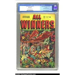 All Winners Comics #11 "D" Copy pedigree (Timely, 1943) CGC VF+ 8.5 Cream to off-white pages. The At