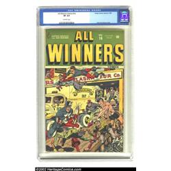 All Winners Comics #16 (Timely, 1945) CGC VF 8.0 Off-white pages. Some impact dents at the back uppe