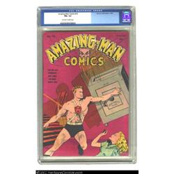 Amazing-Man #16 (Centaur, 1940) CGC FN+ 6.5 Off-white to white pages. This issue illustrates how dif