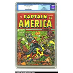 Captain America Comics #7 (Timely, 1941) CGC FN/VF 7.0 Off-white pages. A classic cover by Simon and