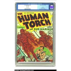 The Human Torch #2 (#1) (Timely, 1940) CGC VF 8.0 Off-white pages. Overstreet ranks this the 24th mo