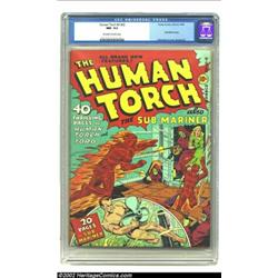 The Human Torch #3 (#2) (Timely, 1940) CGC NM- 9.2 Off-white to white pages. Sensational copy of thi
