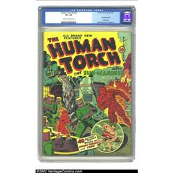 The Human Torch #4 (#3) (Timely, 1941) CGC VF+ 8.5 Cream to off-white pages. Alex Schomburg's fertil