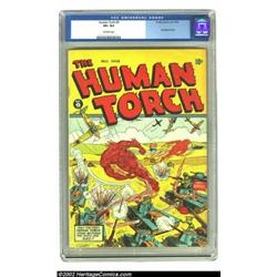 The Human Torch #9 (Timely, 1942) CGC VF+ 8.5 Off-white pages. There seems to be some debate whether