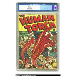 The Human Torch #11 (Timely, 1943) CGC FN 6.0 Off-white to white pages. The bright colors of this Sc