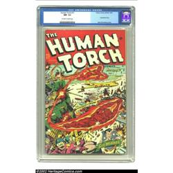 The Human Torch #17 (Timely, 1944) CGC NM- 9.2 Off-white to white pages. Our firebrand heroes contin