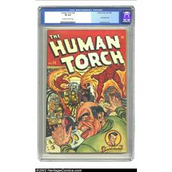 The Human Torch #24 (Timely, 1946) CGC VF 8.0 Off-white to white pages. Syd Shores steps in after Sc