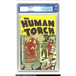 The Human Torch #33 (Timely, 1948) CGC VF/NM 9.0 White pages. Sol Brodsky's cover looks quite fetchi