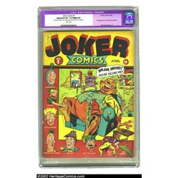 Joker Comics #1 (Timely, 1942) CGC Apparent VF- 7.5 Slight (P) White pages. Overstreet "rare" and Ge