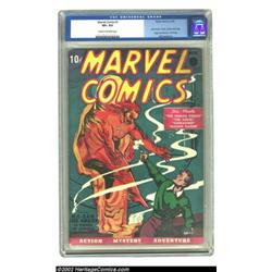 Marvel Comics #1 (Timely, 1939) CGC VF+ 8.5 Cream to off-white pages. Publisher Martin Goodman rolle