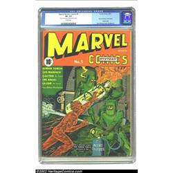 Marvel Mystery Comics #5 (Timely, 1940) CGC VF- 7.5 White pages. Alex Schomburg gives us the second.