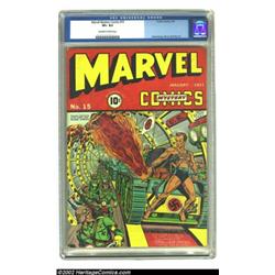Marvel Mystery Comics #15 (Timely, 1941) CGC VF+ 8.5 Off-white to white pages. The Nazi hordes have.