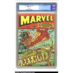 Marvel Mystery Comics #36 (Timely, 1942) CGC FN/VF 7.0 Off-white pages. Schomburg projects a German.