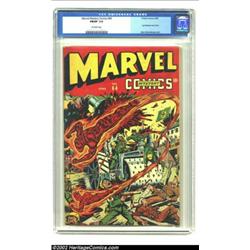 Marvel Mystery Comics #64 (Timely, 1945) CGC FN/VF 7.0 Off-white pages. The final German war cover i