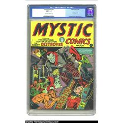 Mystic Comics #8 (Timely, 1942) CGC NM- 9.2 Off-white to white pages. Al Gabriele took over cover ar
