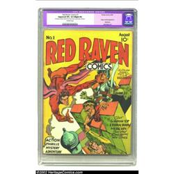 Red Raven #1 (Timely, 1940) CGC Apparent VF+ 8.5 Slight (P) Off-white pages. This scarce issue is hu