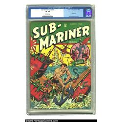 Sub-Mariner Comics #10 (Timely, 1943) CGC VF 8.0 Off-white pages. The Sub-Mariner is a one-man wreck