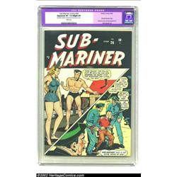 Sub-Mariner Comics #26 (Timely, 1948) CGC Apparent VF- 7.5 White pages. The cover is by Mike Sekowsk