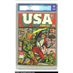 U.S.A. Comics #4 (Timely, 1942) CGC VF 8.0 Off-white pages. Major Liberty gets his only cover spotli