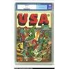 U.S.A. Comics #5 (Timely, 1942) CGC FN+ 6.5 Off-white pages. A great Hitler/Tojo/Mussolini cover dis