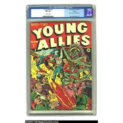 Young Allies Comics #9 "D" Copy pedigree (Timely, 1943) CGC VF+ 8.5 Off-white pages. Hitler, Tojo, a