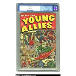 Young Allies Comics #13 (Timely, 1944) CGC NM- 9.2 Off-white pages. Schomburg and his devices! His s