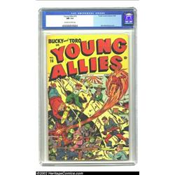 Young Allies Comics #16 (Timely, 1945) CGC NM 9.4 Off-white to white pages. Flame-throwers, buck-too
