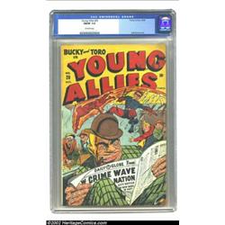 Young Allies Comics #20 (Timely, 1946) CGC FN/VF 7.0 Off-white pages. Syd Shores' stamp is all over.