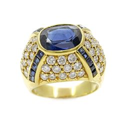 18k Gold, Sapphire & Diamond Ring