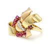 Image 2 : 14k Gold Ruby Diamond Ring