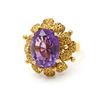 Image 1 : 18k Gold, Large Brilliant Amethyst Ring