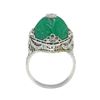 Image 2 : Art Deco Filigree Carved Chrysoprase Ring