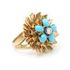 Image 1 : 18k Gold, Turquoise & Diamond Ring