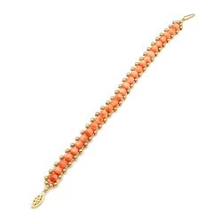 14k Gold & Coral Bead Bracelet