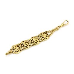 Wiese, Art Nouveau 18k Gold Fob Bracelet