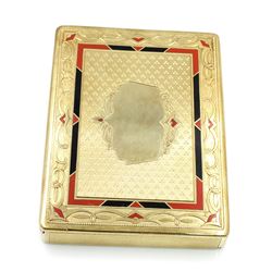 Art Deco, 18k Gold & Enamel Box