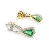 Image 2 : Pair of Emerald & Diamond Earrings