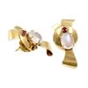 Image 2 : Pair of Moonstone and Ruby  Earrings
