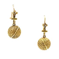Pair of Victorian Ball Carriage Earrings